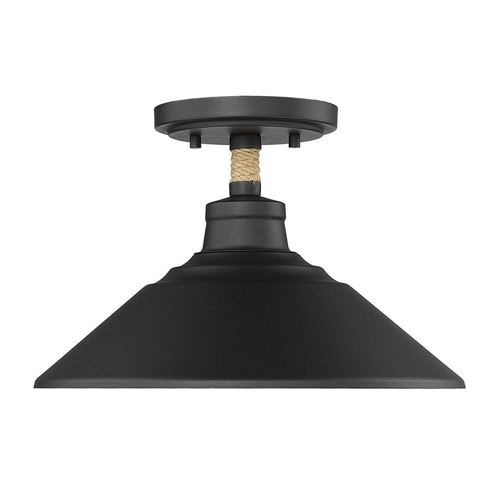 Golden 3318-SF NB One Light Semi-Flush Mount, Natural Black