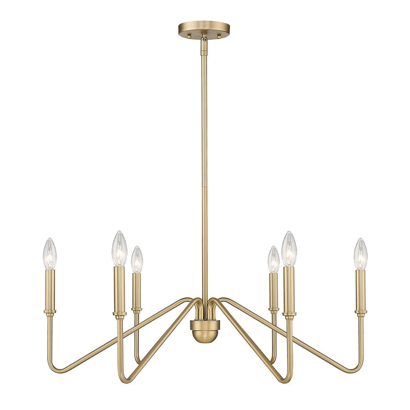 Golden 3690-6 BCB Six Light Chandelier, Brushed Champagne Bronze