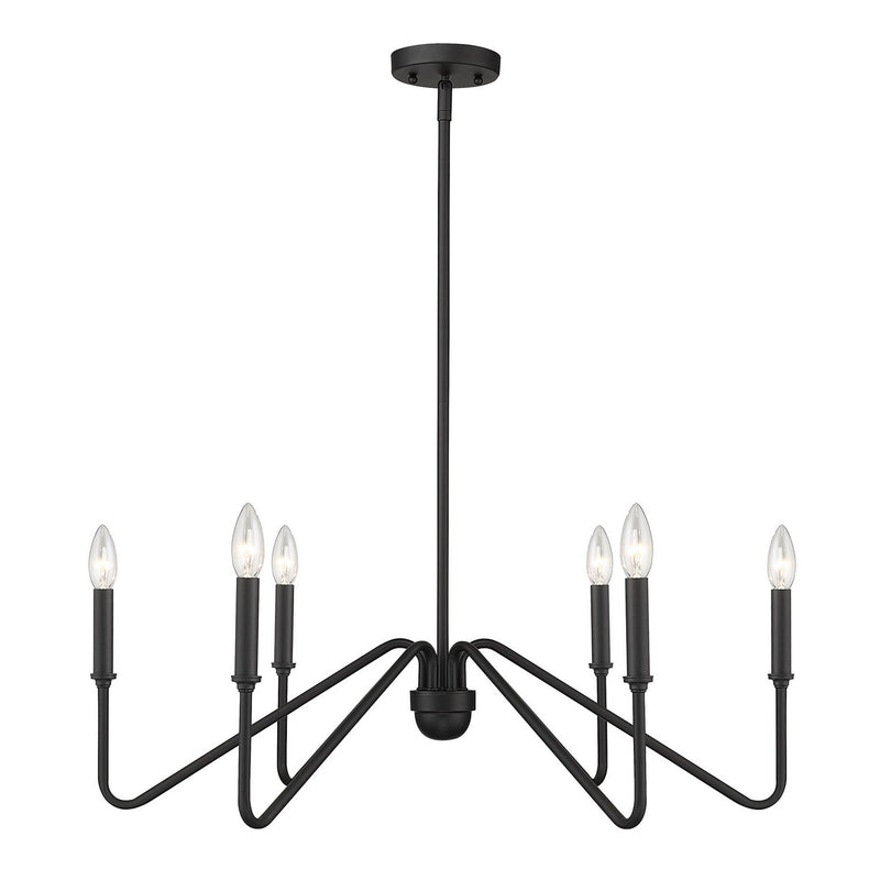 Golden 3690-6 NB Six Light Chandelier, Natural Black