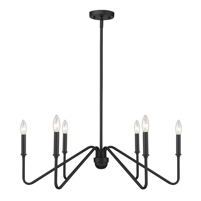 Golden 3690-6 NB Six Light Chandelier, Natural Black