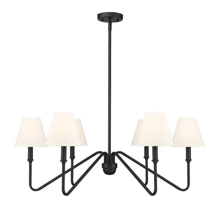 Golden 3690-6 NB-IL Six Light Chandelier, Natural Black