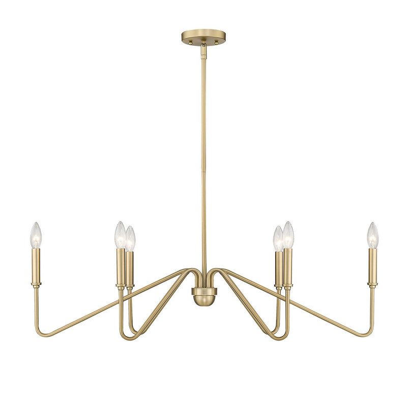 Golden 3690-LP BCB Six Light Linear Pendant, Brushed Champagne Bronze