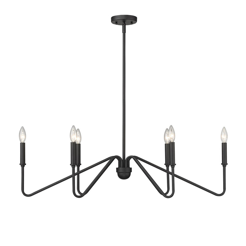 Golden 3690-LP NB Six Light Linear Pendant, Natural Black