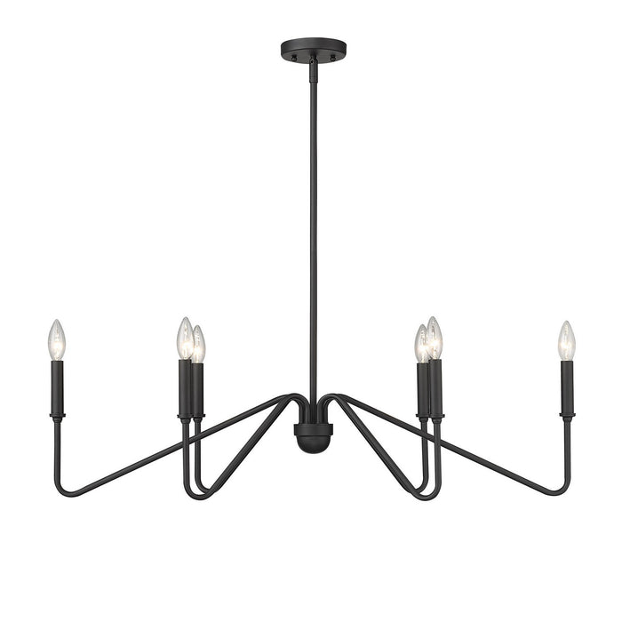 Golden 3690-LP NB Six Light Linear Pendant, Natural Black