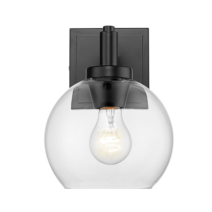 Golden 4855-BA1 BLK-CLR One Light Bath Vanity, Matte Black