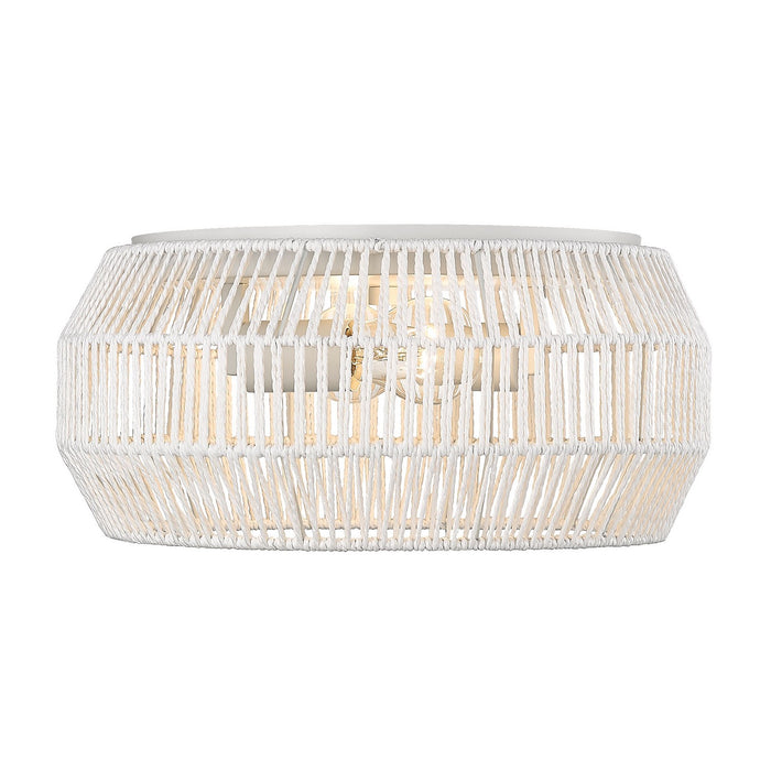Golden 6076-FM WHT-WR Two Light Flush Mount, Matte White