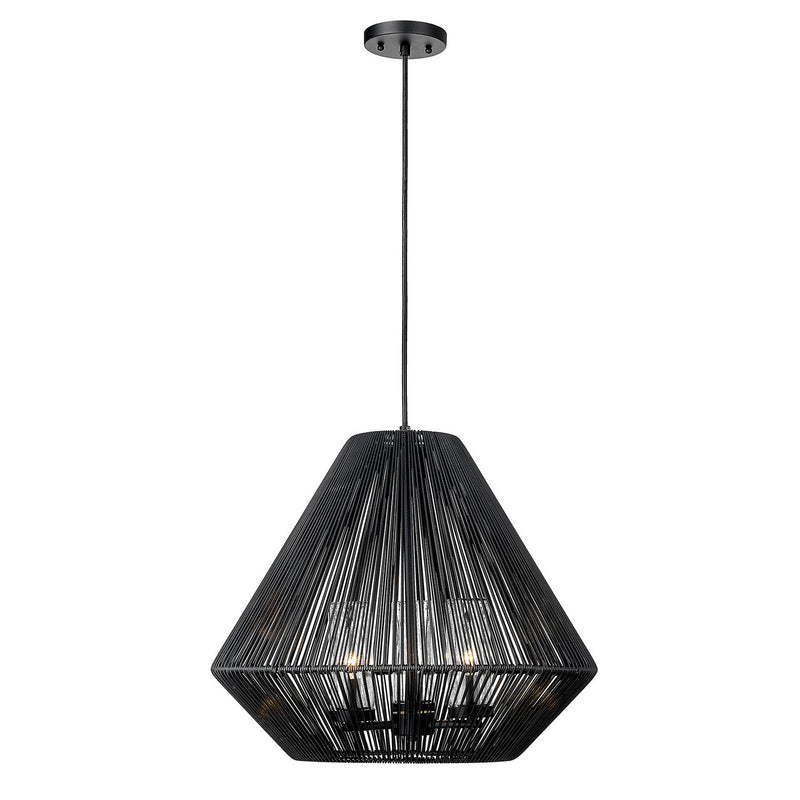 Golden 6937-O3P NB-MBW Three Light Outdoor Pendant, Natural Black