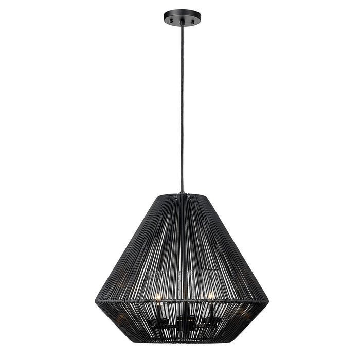 Golden 6937-O3P NB-MBW Three Light Outdoor Pendant, Natural Black