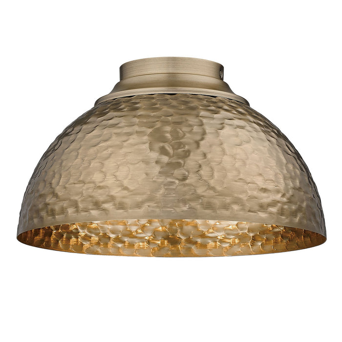 Golden 6950-FM MBS Three Light Flush Mount, Modern Brass