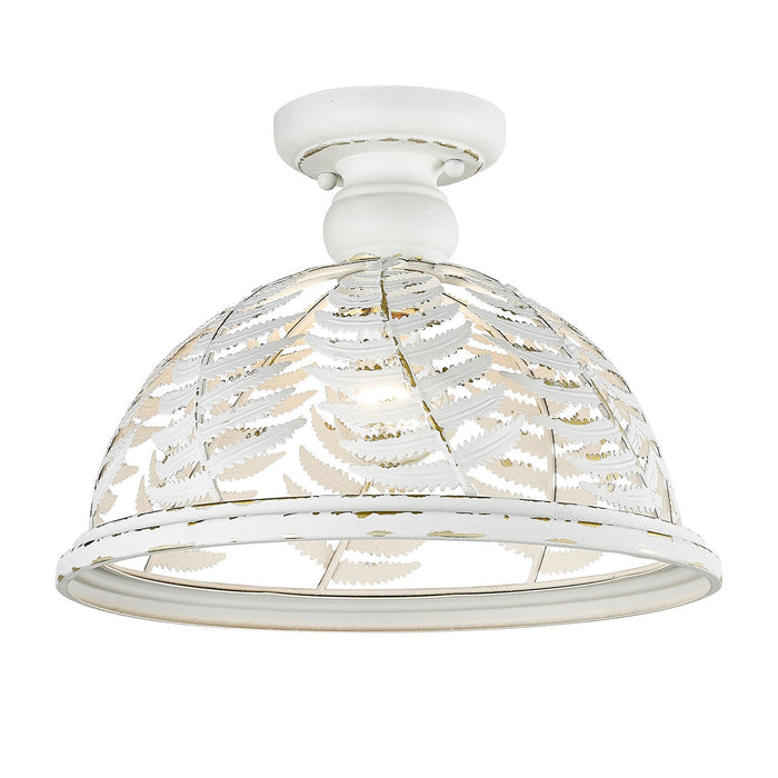 Golden 7866-SF VDW One Light Semi-Flush Mount, Vintage Decor White
