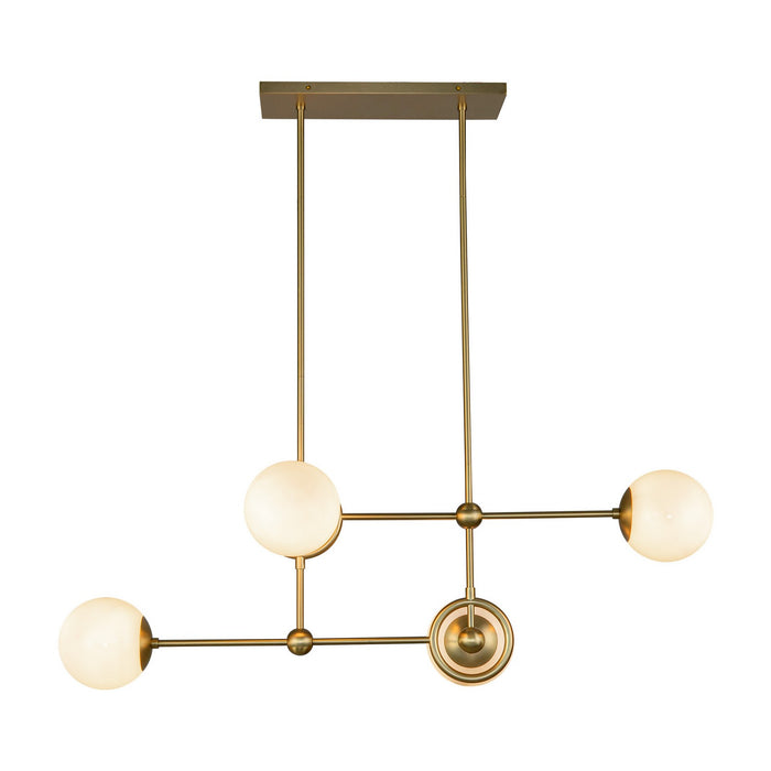 Alora CH407342BGGO Four Light Chandelier, Brushed Gold/Glossy Opal Glass