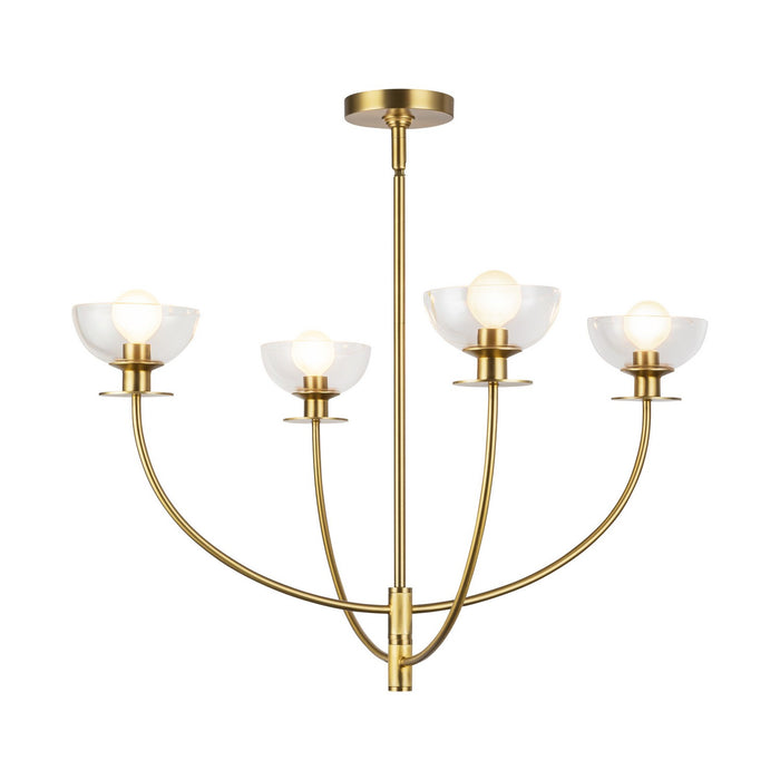 Alora CH515226BGCL Four Light Chandelier, Brushed Gold/Clear Glass