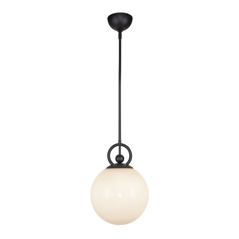 Alora PD407910MBGO One Light Pendant, Matte Black/Glossy Opal Glass