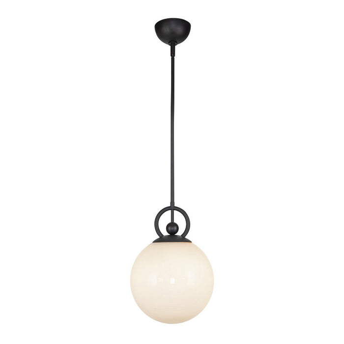 Alora PD407910MBGO One Light Pendant, Matte Black/Glossy Opal Glass