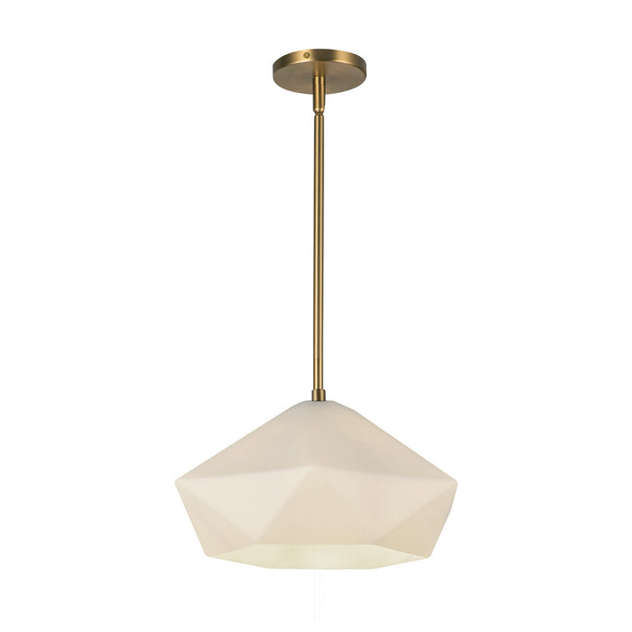 Alora PD424514BGOP One Light Pendant, Brushed Gold/Opal Glass