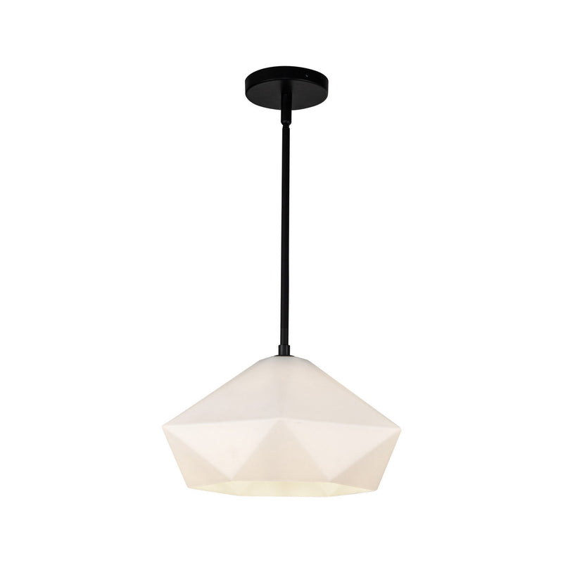 Alora PD424514MBOP One Light Pendant, Matte Black/Opal Glass