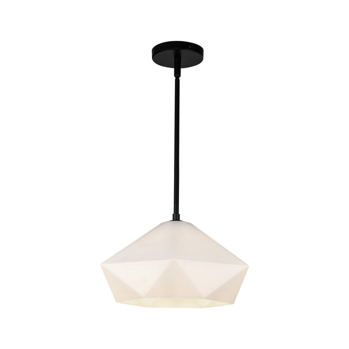 Alora PD424514MBOP One Light Pendant, Matte Black/Opal Glass