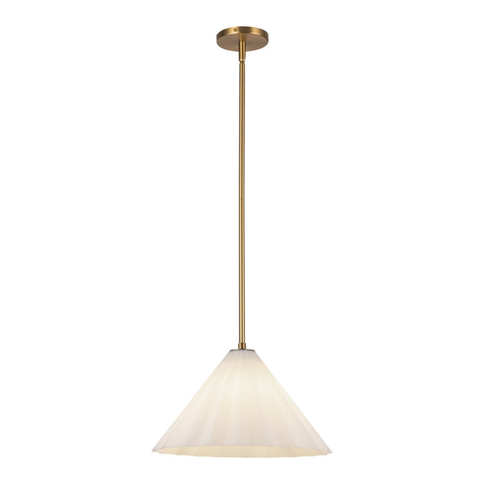 Alora PD451814AGOP One Light Pendant, Aged Gold/Opal Glass