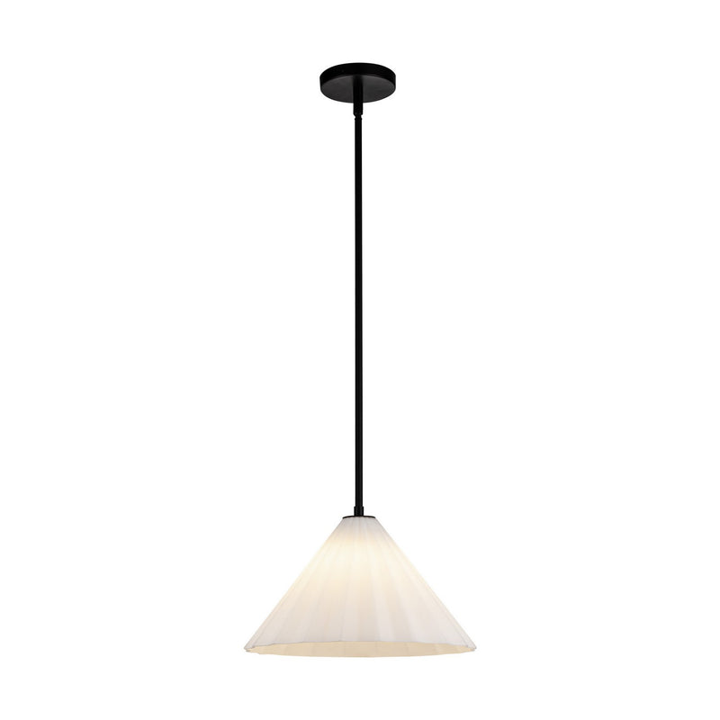 Alora PD451814MBOP One Light Pendant, Matte Black/Opal Glass