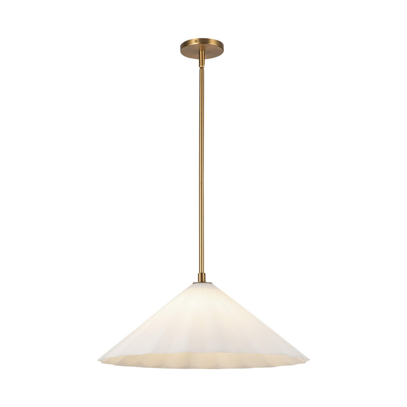 Alora PD451820AGOP One Light Pendant, Aged Gold/Opal Glass