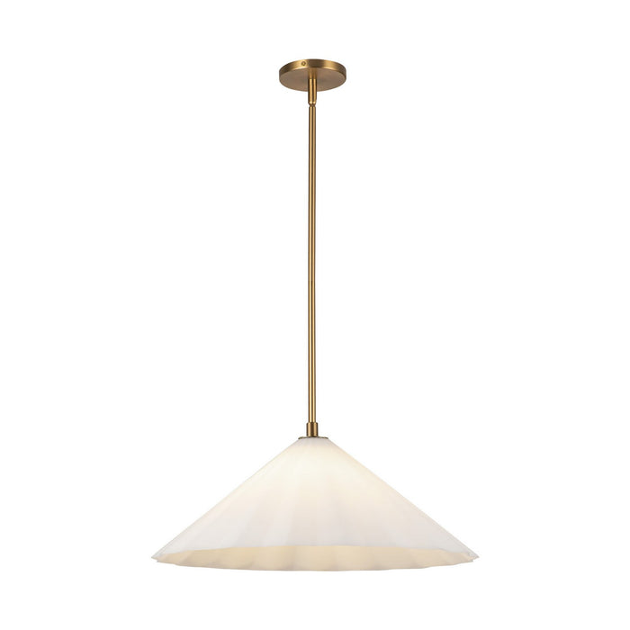 Alora PD451820AGOP One Light Pendant, Aged Gold/Opal Glass