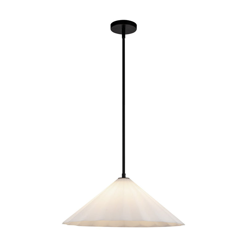 Alora PD451820MBOP One Light Pendant, Matte Black/Opal Glass