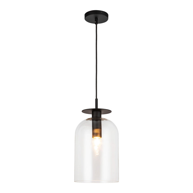 Alora PD515408MBCL One Light Pendant, Matte Black/Clear Glass