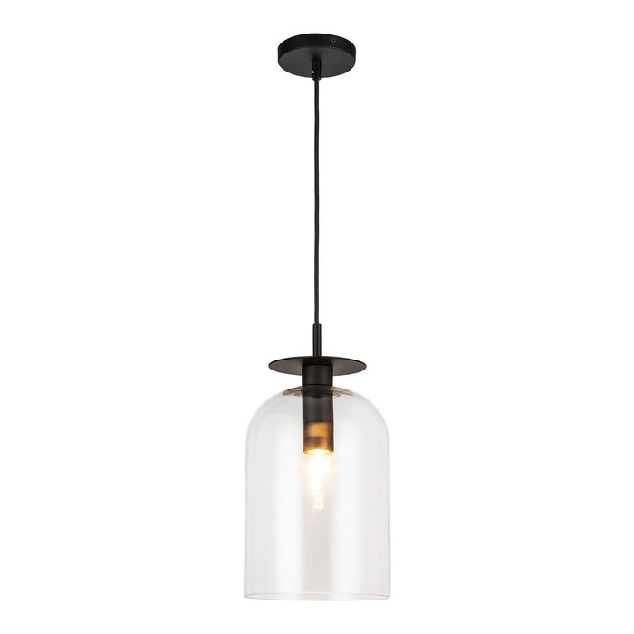Alora PD515408MBCL One Light Pendant, Matte Black/Clear Glass