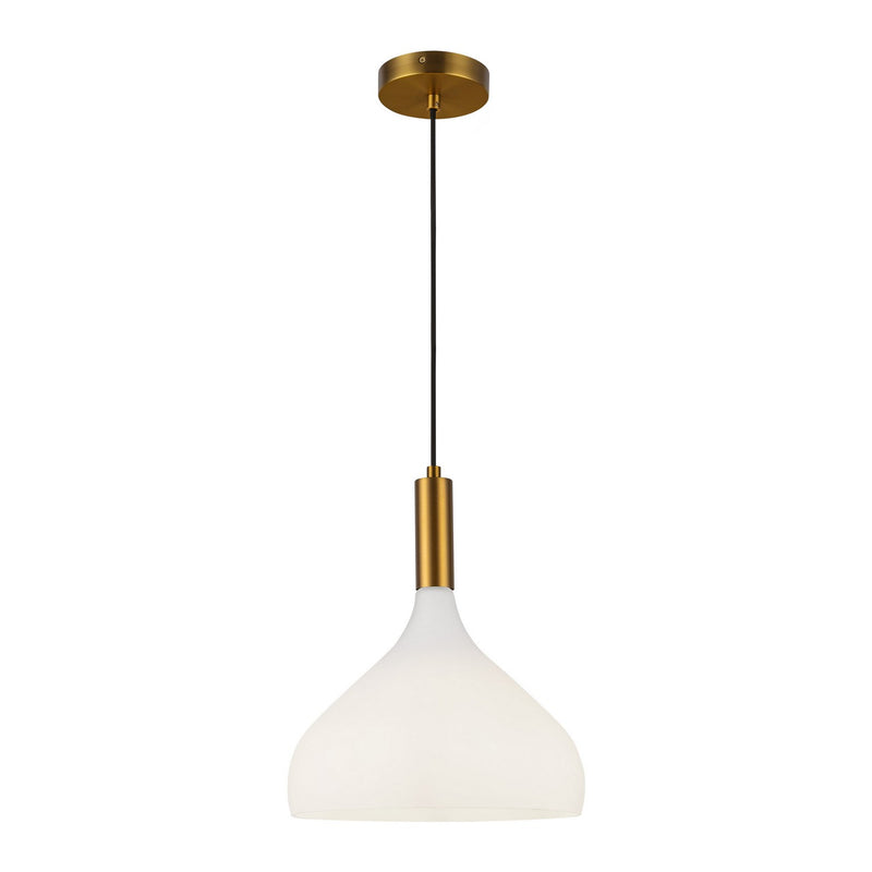 Alora PD532312AGOP One Light Pendant, Aged Gold/Opal Glass