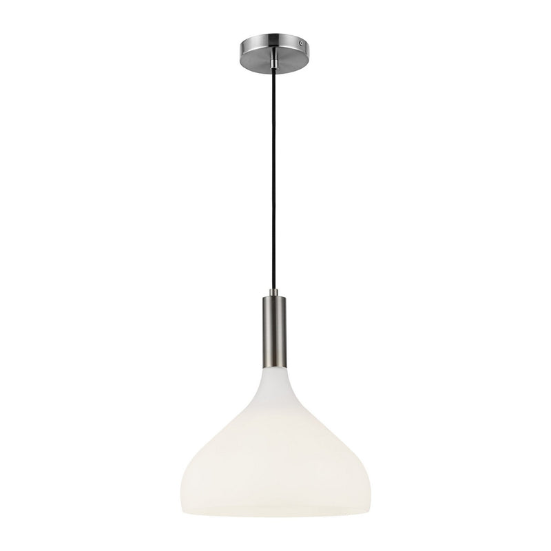 Alora PD532312BNOP One Light Pendant, Brushed Nickel/Opal Glass