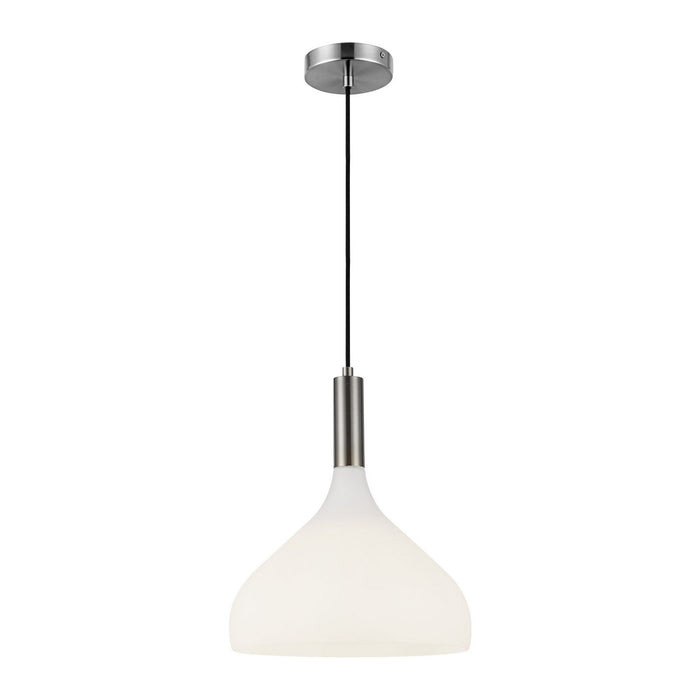 Alora PD532312BNOP One Light Pendant, Brushed Nickel/Opal Glass