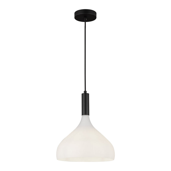 Alora PD532312MBOP One Light Pendant, Matte Black/Opal Glass