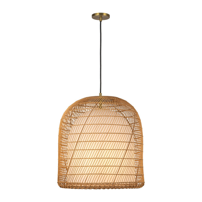 Alora PD631920BGOP One Light Pendant, Brushed Gold/Opal Glass