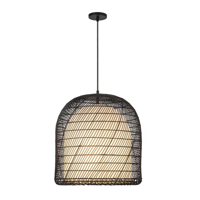 Alora PD631920MBOP One Light Pendant, Matte Black/Opal Glass