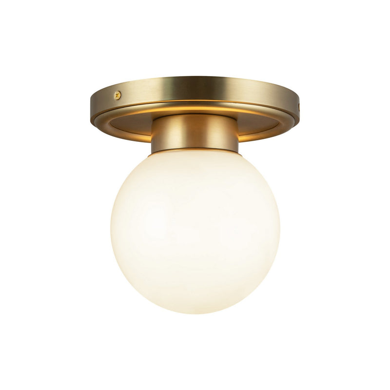 Alora SF407306BGGO One Light Semi-Flush Mount, Brushed Gold/Glossy Opal Glass