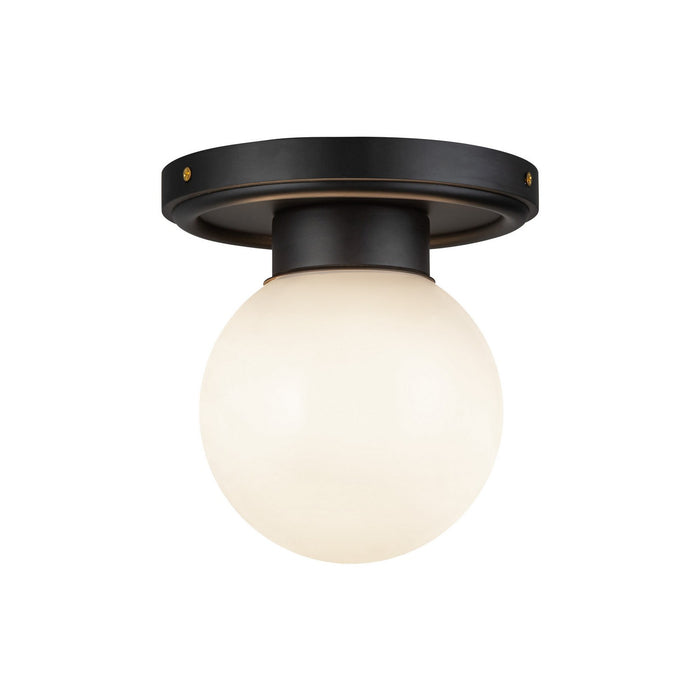 Alora SF407306MBGO One Light Semi-Flush Mount, Matte Black/Glossy Opal Glass