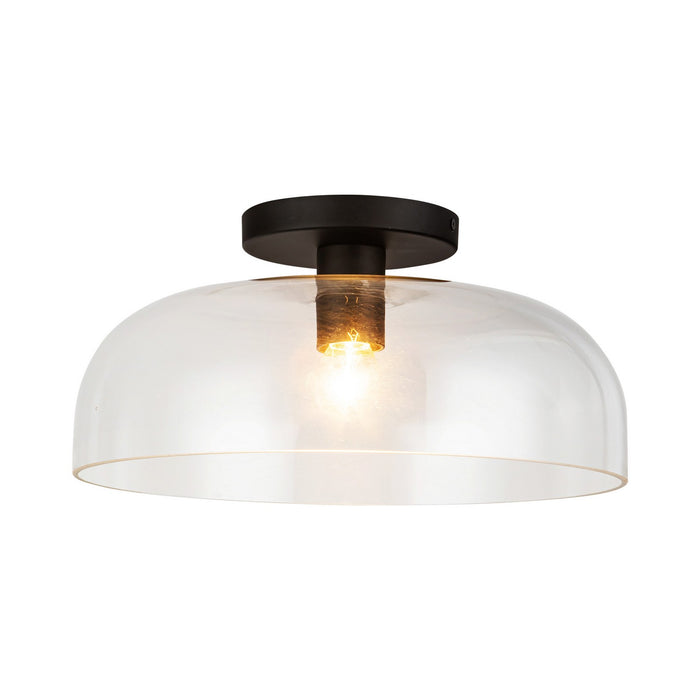 Alora SF515712MBCL One Light Semi-Flush Mount, Matte Black/Clear Glass