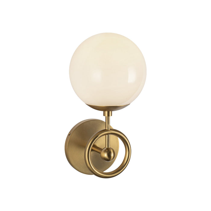 Alora WV407306BGGO One Light Wall Vanity, Brushed Gold/Glossy Opal Glass
