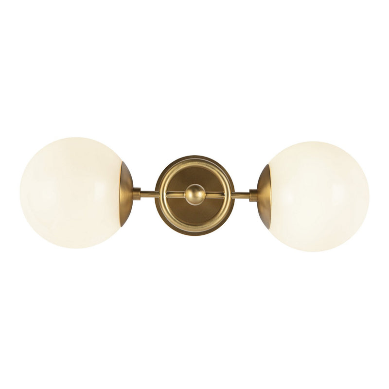 Alora WV407618BGGO Two Light Wall Vanity, Brushed Gold/Glossy Opal Glass