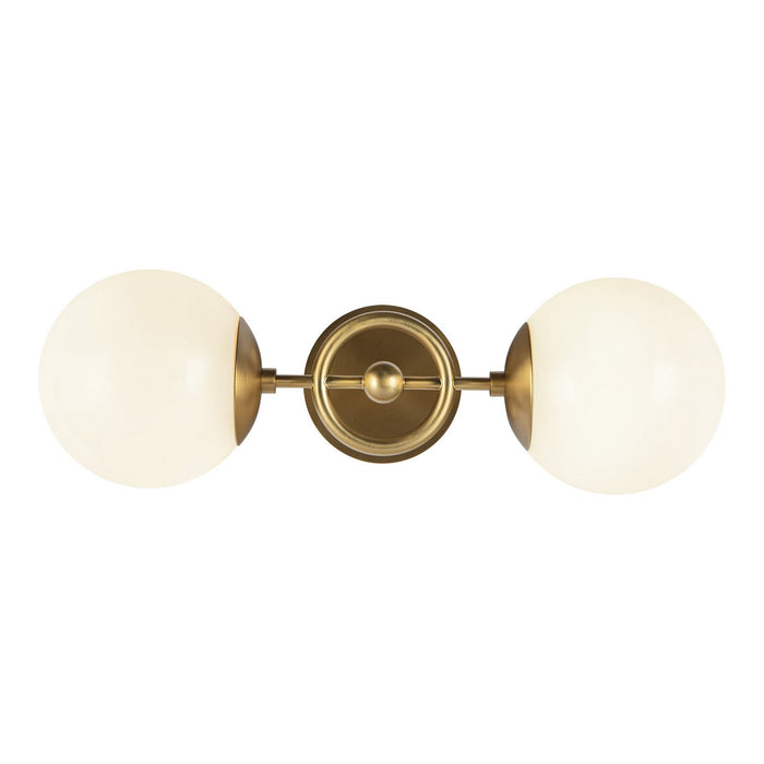 Alora WV407618BGGO Two Light Wall Vanity, Brushed Gold/Glossy Opal Glass
