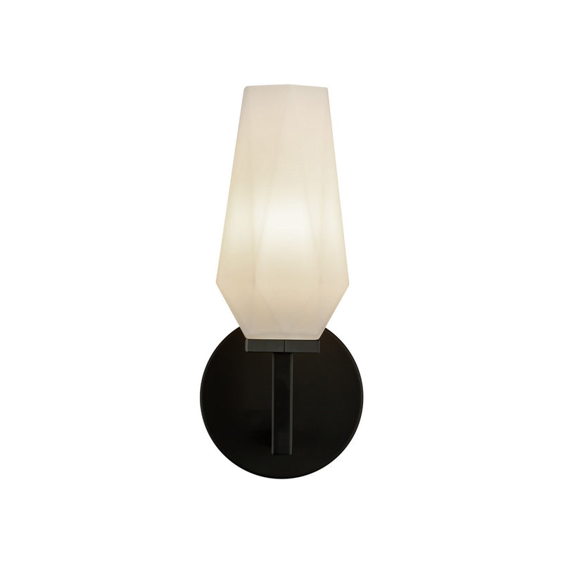 Alora WV424110MBOP One Light Wall Vanity, Matte Black/Opal Glass