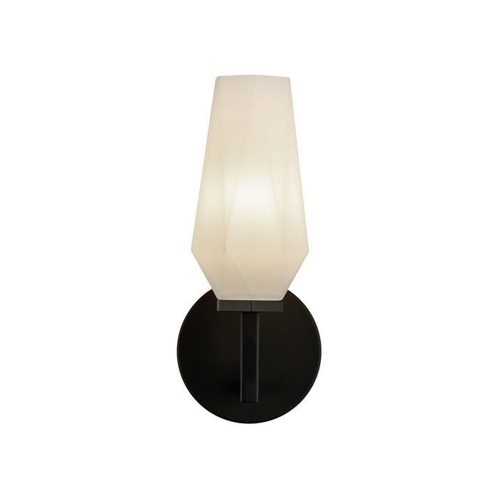 Alora WV424110MBOP One Light Wall Vanity, Matte Black/Opal Glass
