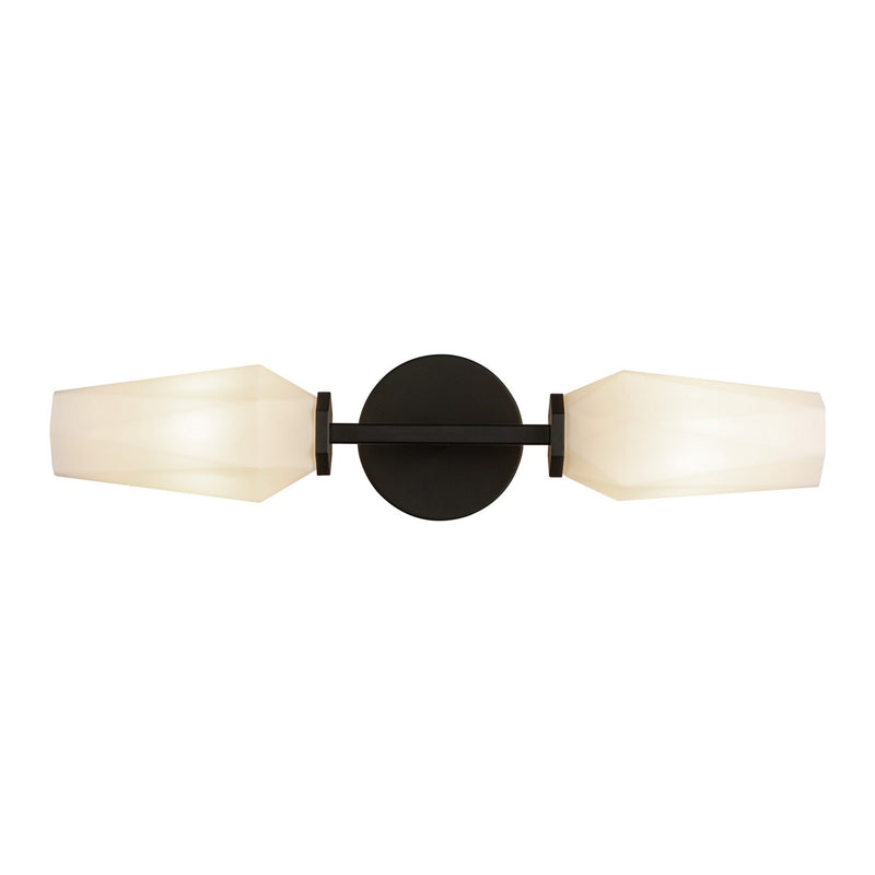Alora WV424720MBOP Two Light Wall Vanity, Matte Black/Opal Glass