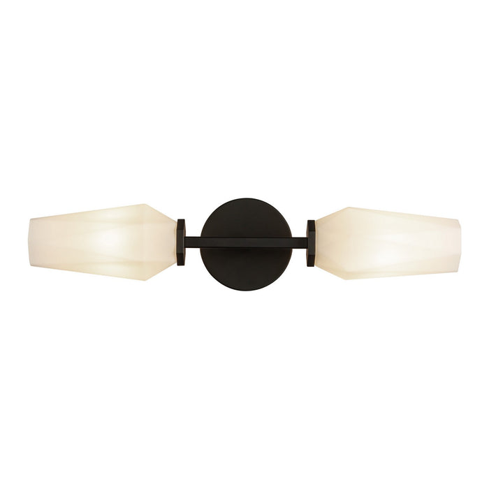 Alora WV424720MBOP Two Light Wall Vanity, Matte Black/Opal Glass