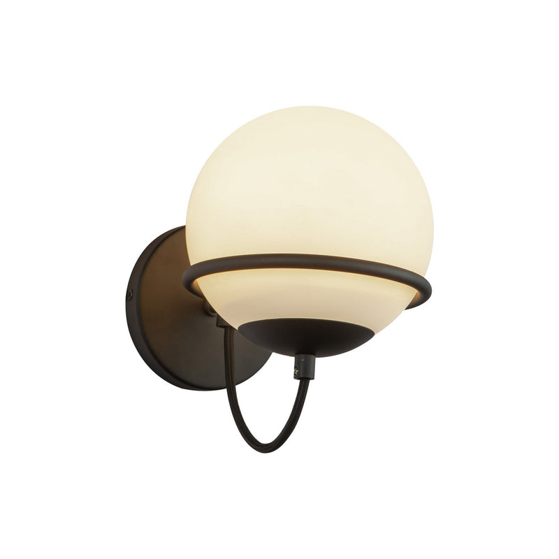 Alora WV458107MBOP One Light Wall Vanity, Matte Black/Opal Glass