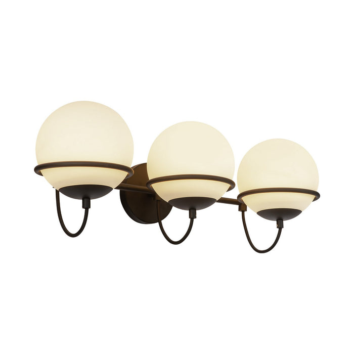 Alora WV458324MBOP Three Light Wall Vanity, Matte Black/Opal Glass