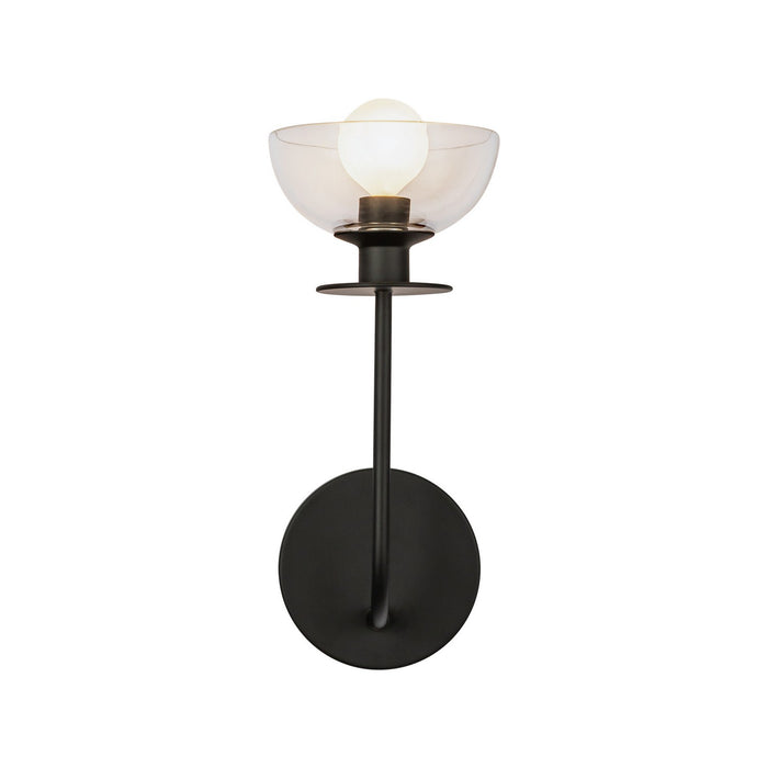 Alora WV515205MBCL One Light Wall Vanity, Matte Black/Clear Glass