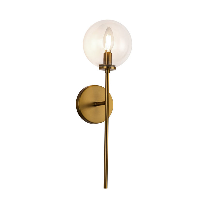 Alora WV549101AGCL One Light Wall Vanity, Aged Gold/Clear Glass