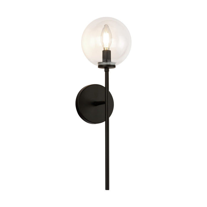 Alora WV549101MBCL One Light Wall Vanity, Matte Black/Clear Glass