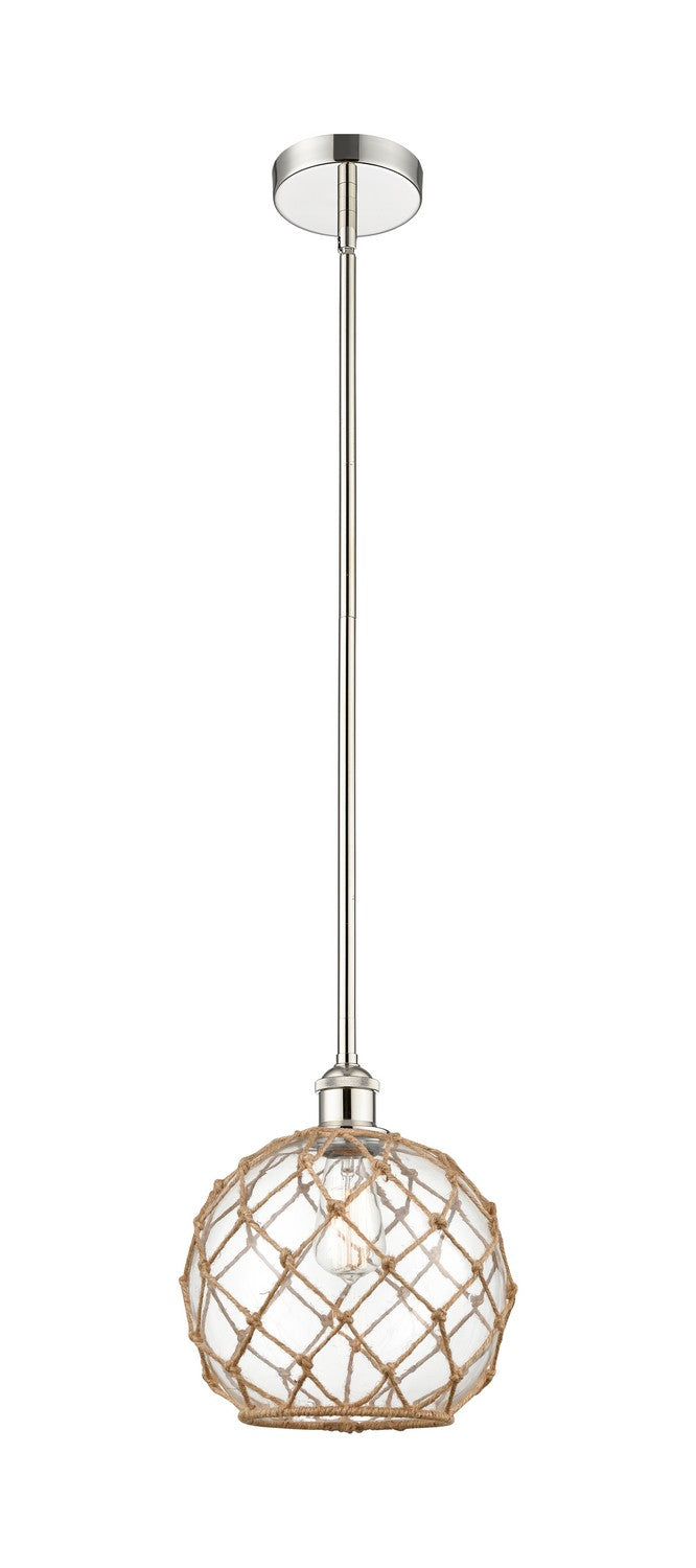 Innovations 616-1S-PN-G122-10RB One Light Mini Pendant, Polished Nickel